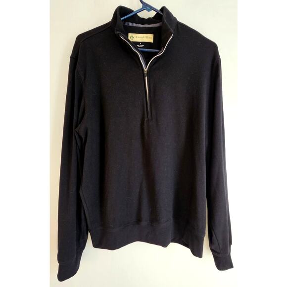 Donald Ross Sportswear Half  Zip Black Pullover, Mens Sz S, NEW - Picture 1 of 8